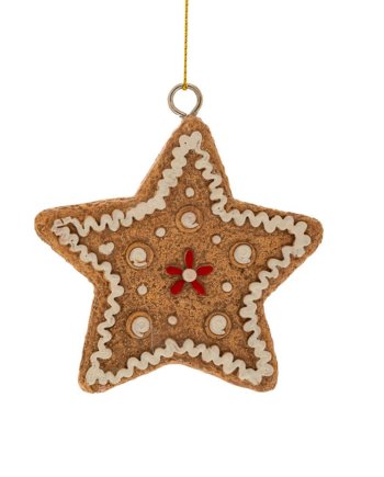 Χριστουγεννιάτικο Κρεμαστό Polyresin Στολίδι Gingerbread Αστέρι