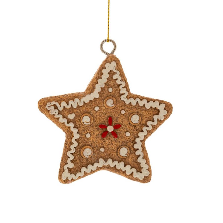 Χριστουγεννιάτικο Κρεμαστό Polyresin Στολίδι Gingerbread Αστέρι