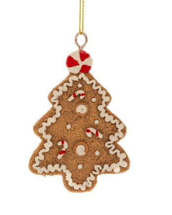 Χριστουγεννιάτικο Κρεμαστό Polyresin Στολίδι Gingerbread Δεντράκι