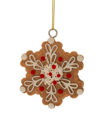 Χριστουγεννιάτικο Κρεμαστό Polyresin Στολίδι Gingerbread Νιφάδα