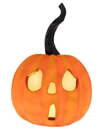 Halloween Διακοσμητική Κολοκύθα - Κηροπήγειο με Φως