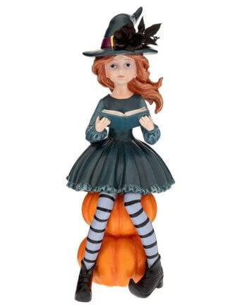 Halloween Διακοσμητική Polyresin Μάγισσα σε Κολοκύθα