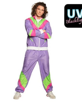 Αποκριάτικη Στολή Retro Tracksuit Μωβ Ανδρική