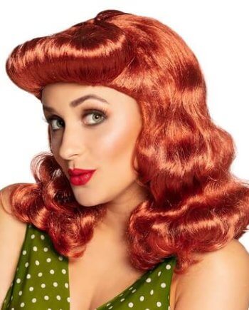 Αποκριάτικη Περούκα Pin Up Girl Κόκκινη