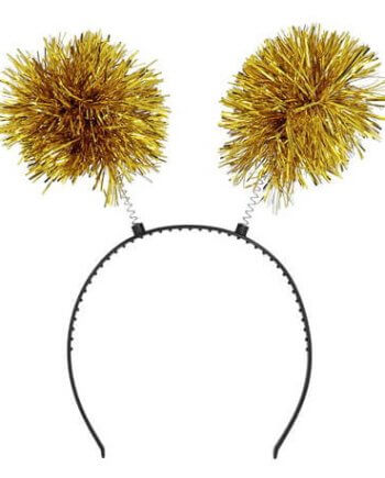 Αποκριάτικη Στέκα με Χρυσά Tinsel Pom Pom