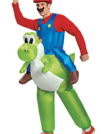 Φουσκωτή Ride - On Αποκριάτικη Στολή Super Mario με Δεινόσαυρο